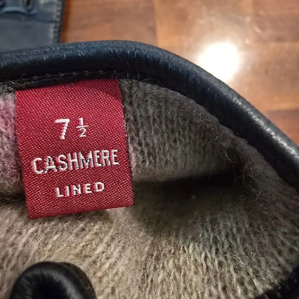 CARIDEI Glove Factory Womens Size  7 1/2 Cashmere‎ Lined Vintage